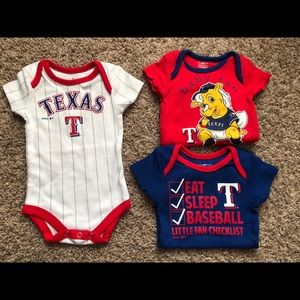 Blue Texas Rangers 0-3 mo onesie baby girl or boy